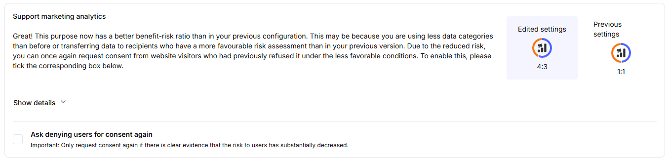 Risk reduction again-consent trigger